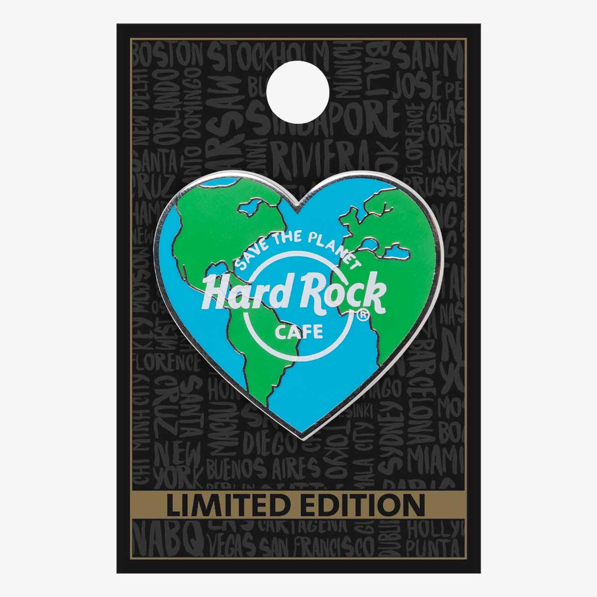 Save The Planet Heart Pin image number 3