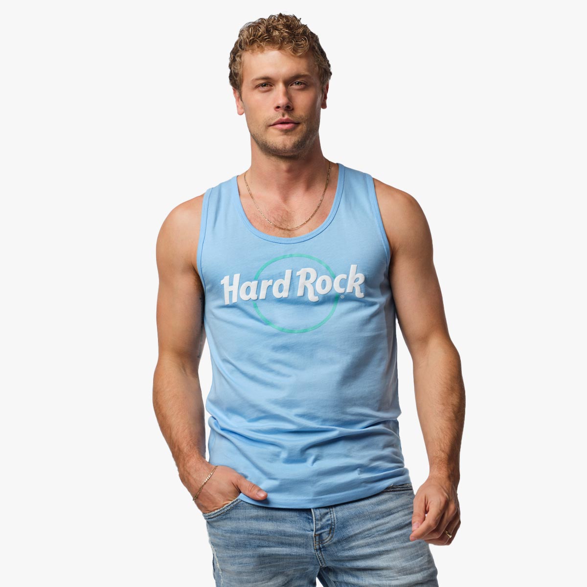 Adult Fit Pop of Color Tank in Airy Blue image number 1